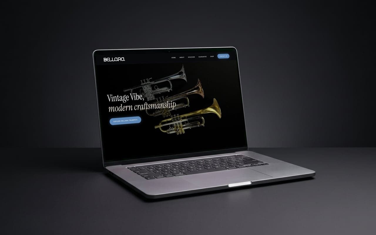 Bellara Brass website mockup