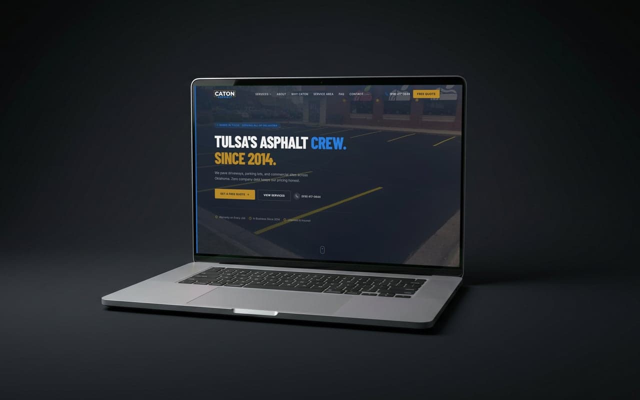 Caton Asphalt website mockup