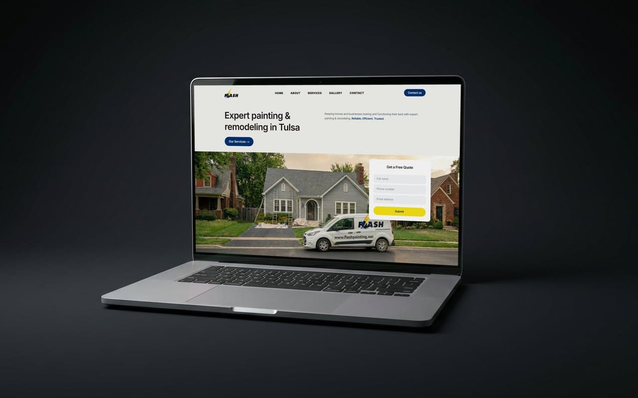 Flash Painting website mockup