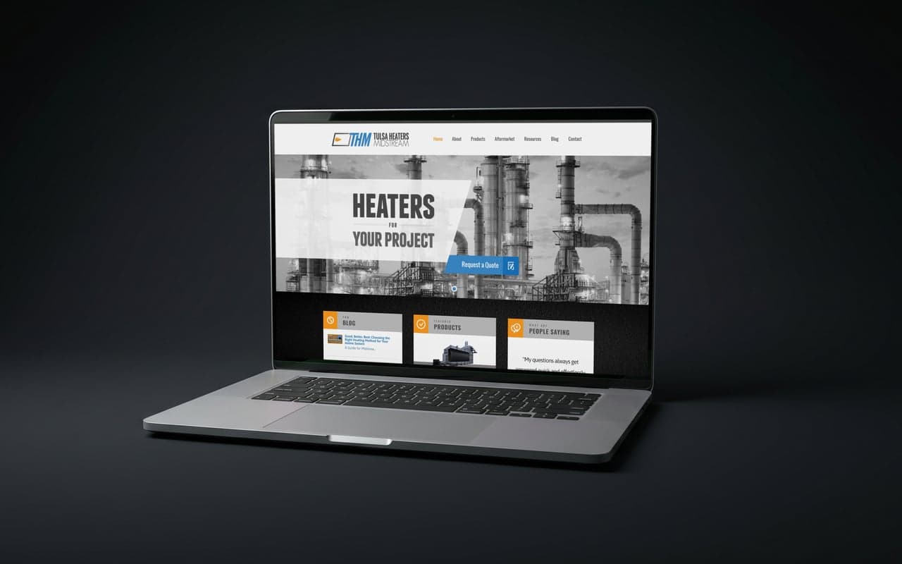 Tulsa Heaters Midstream website mockup